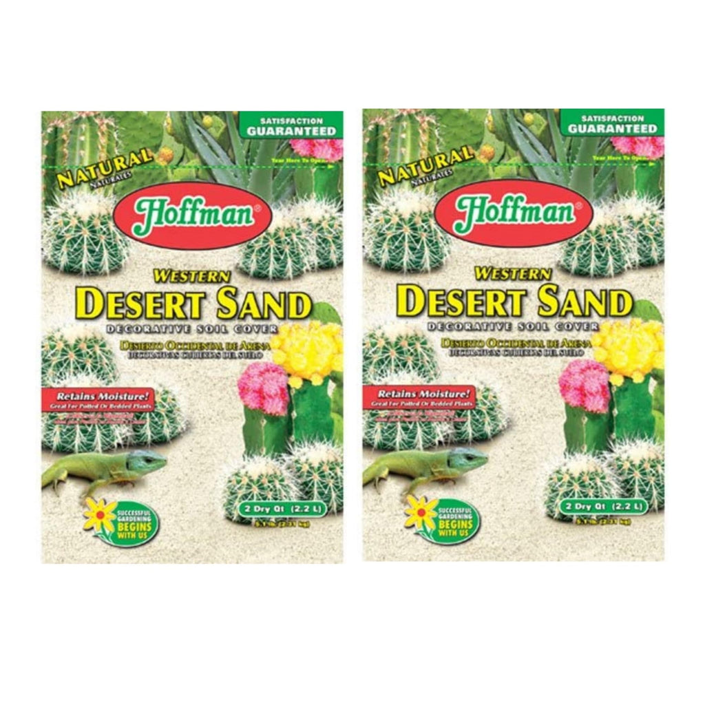 Hoffman Western Desert Sand Decorative Soil Cover for Potted or Bedded Plants, 2 Dry Quarts, 2 Pack