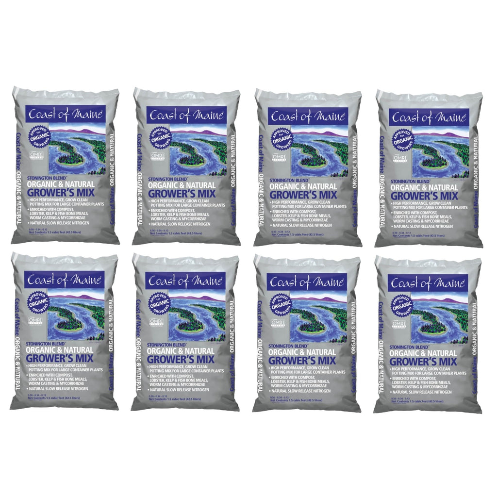 Coast of Maine Stonington Blend, 1.5 cu ft (Pack of 8) Organic and Natural Grower?s Mix for Large Container Plants