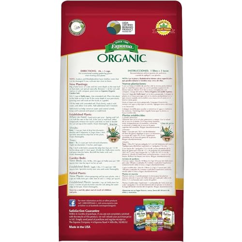 Espoma Organic Holly-Tone 4-3-4 Natural & Organic Evergreen & Azalea Plant Food; 4 lb. Bag; The Original & Best Fertilizer for All Acid Loving Plants Including Rhododendrons & Hydrangeas. Pack of 2