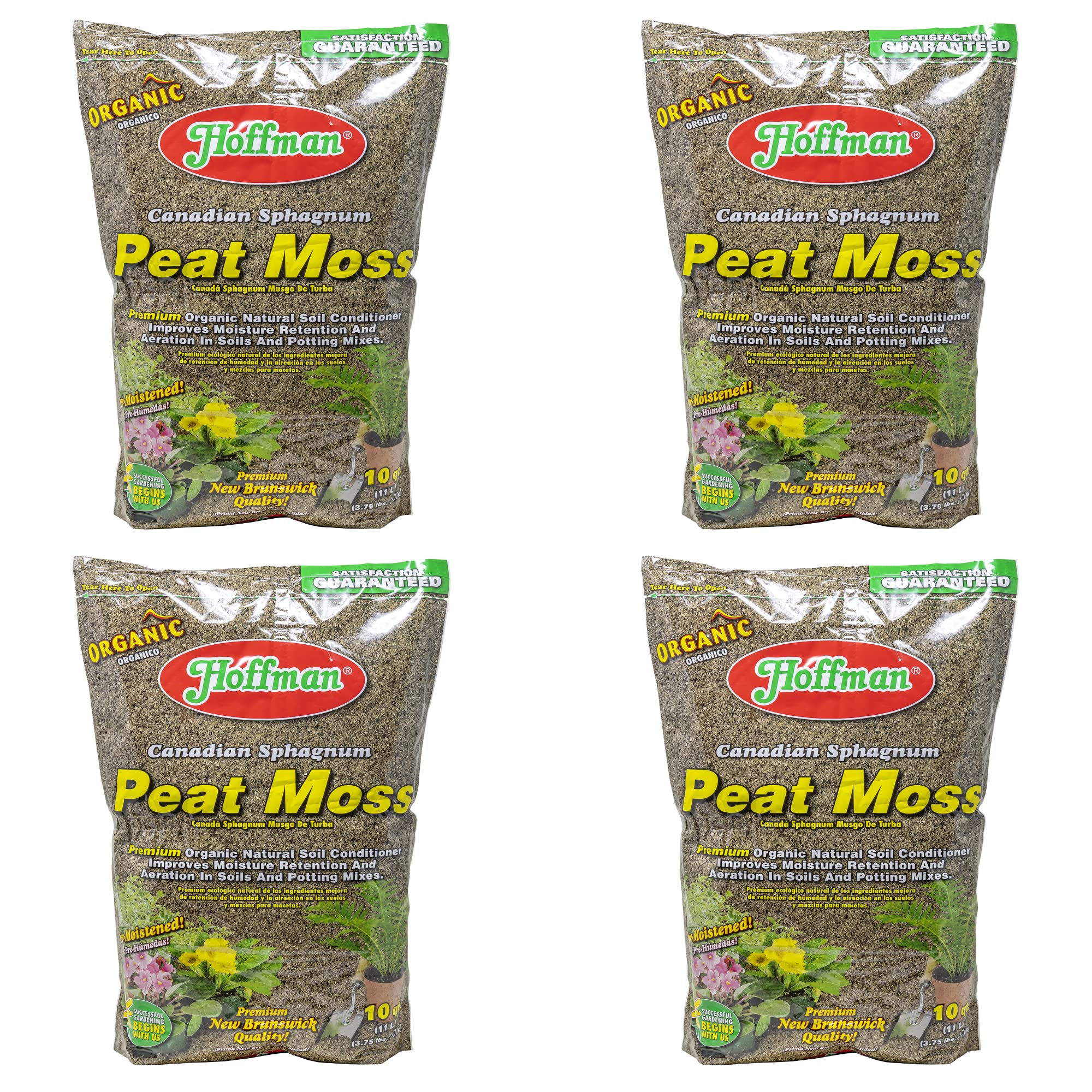 Hoffman Canadian Sphagnum Peat Moss Soil Conditioner to Improve Moisture Retention and Aeration, 10qt Bag