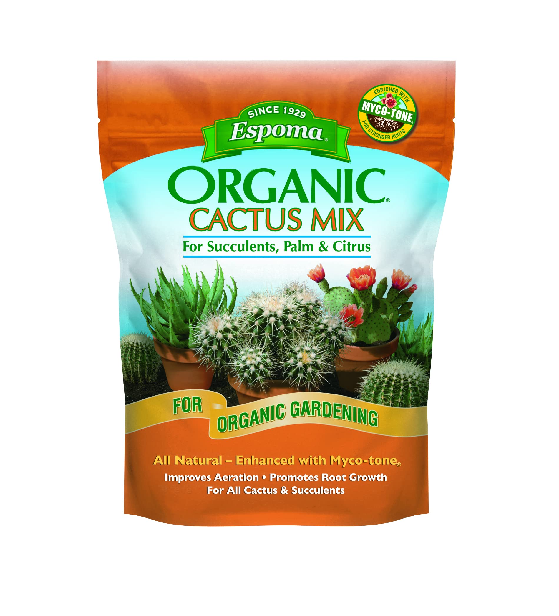 Espoma Organic Cactus Potting Soil Mix, Natural & Organic Soil for Cactus, Succulent, Palm, and Citrus grown in containers both indoors and outdoors, 4 qt, Case of 12