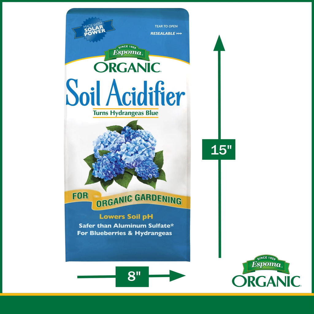 Espoma Organic Soil Acidifier Soil Amendment; Lowers Soil pH and Turns Hydrangeas Blue! Contains Elemental Sulfur and can be Used for Organic Gardening 6 lb. Bag - Pack of 2