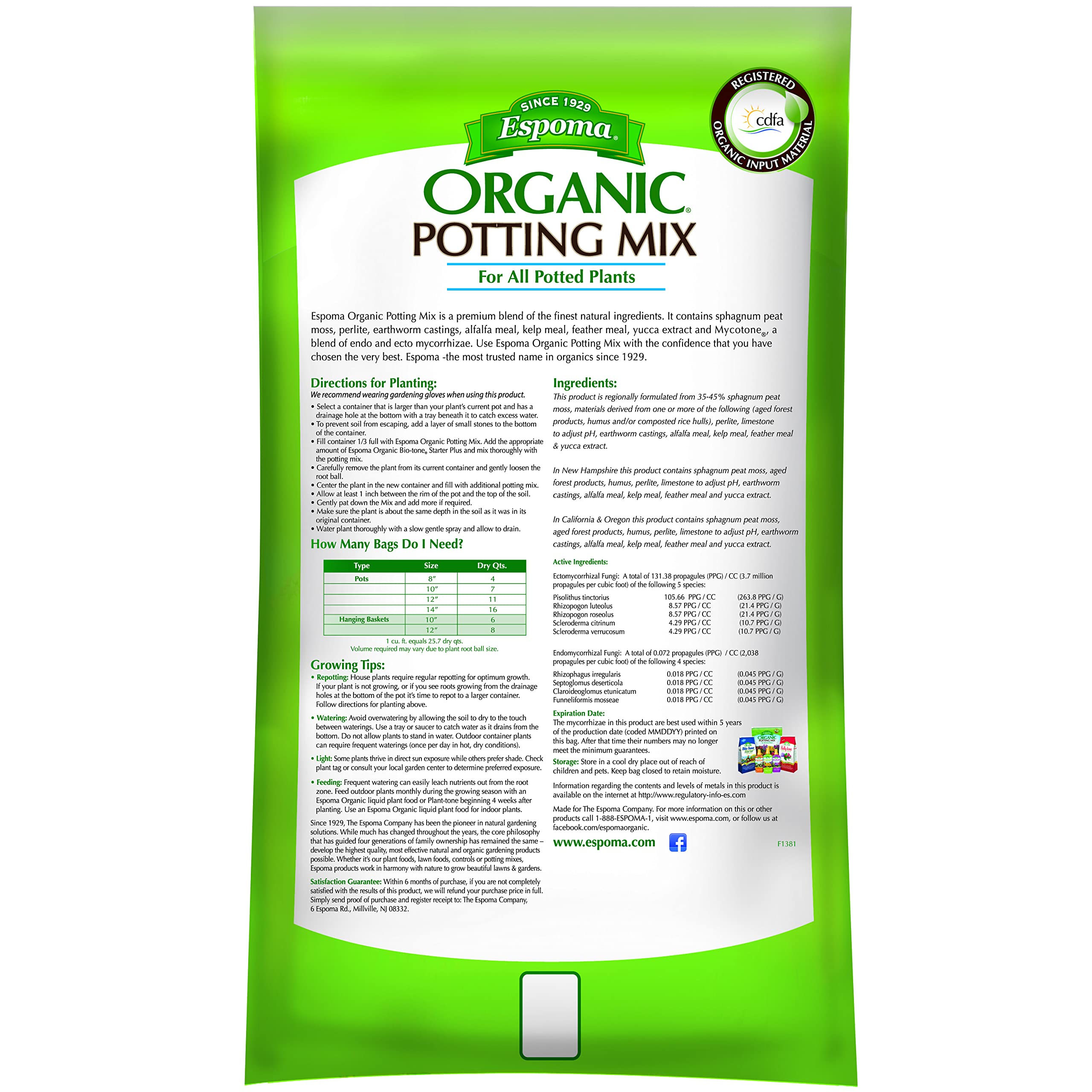 Espoma AP16 16-Quart Organic Potting Mix