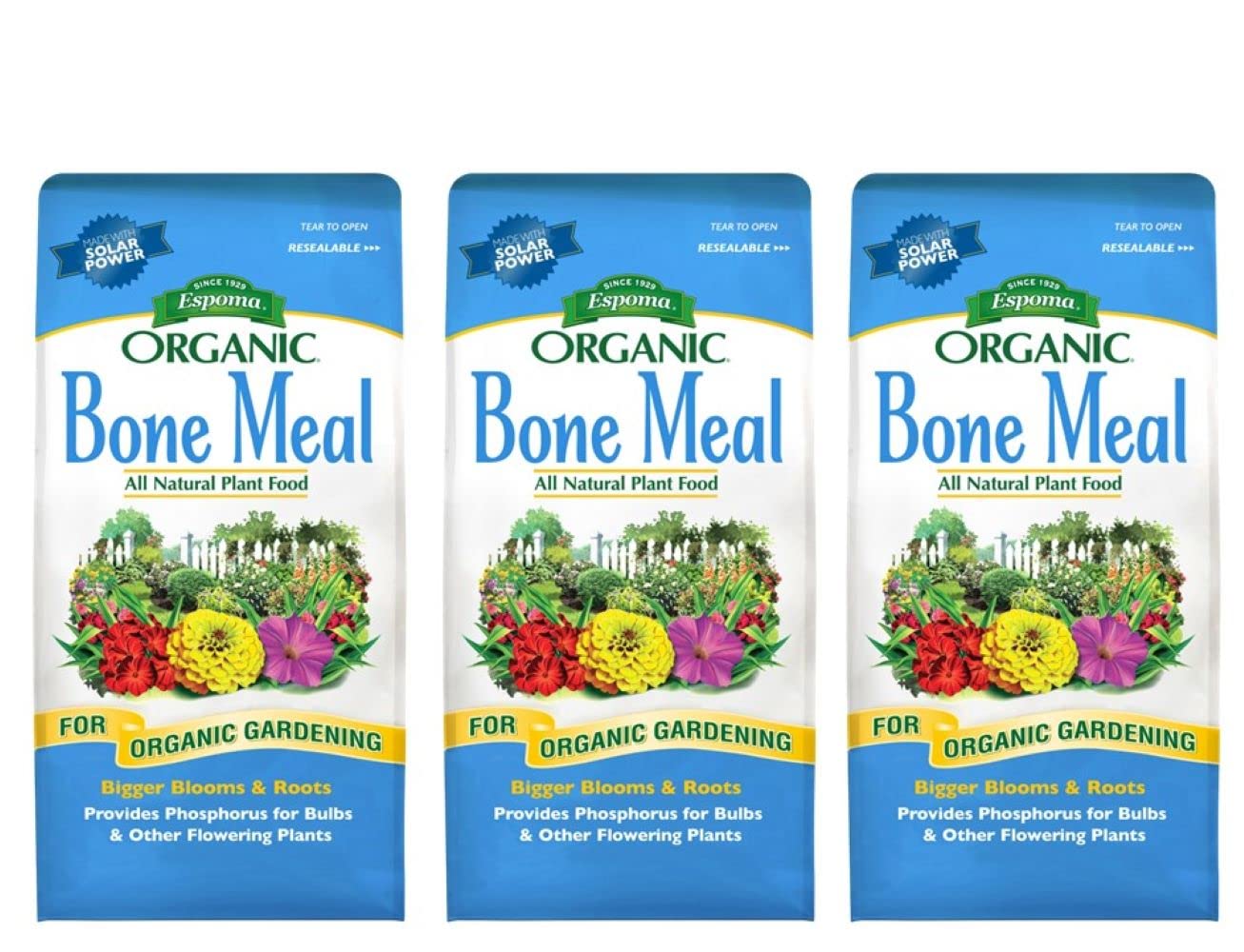 Espoma Organic Bone Meal Fertilizer 4-12-0. All-Natural Plant Food Source of Nitrogen and Phosphorus for Organic Gardening. for Bulbs & Other Flowering Plants; Pack of 3