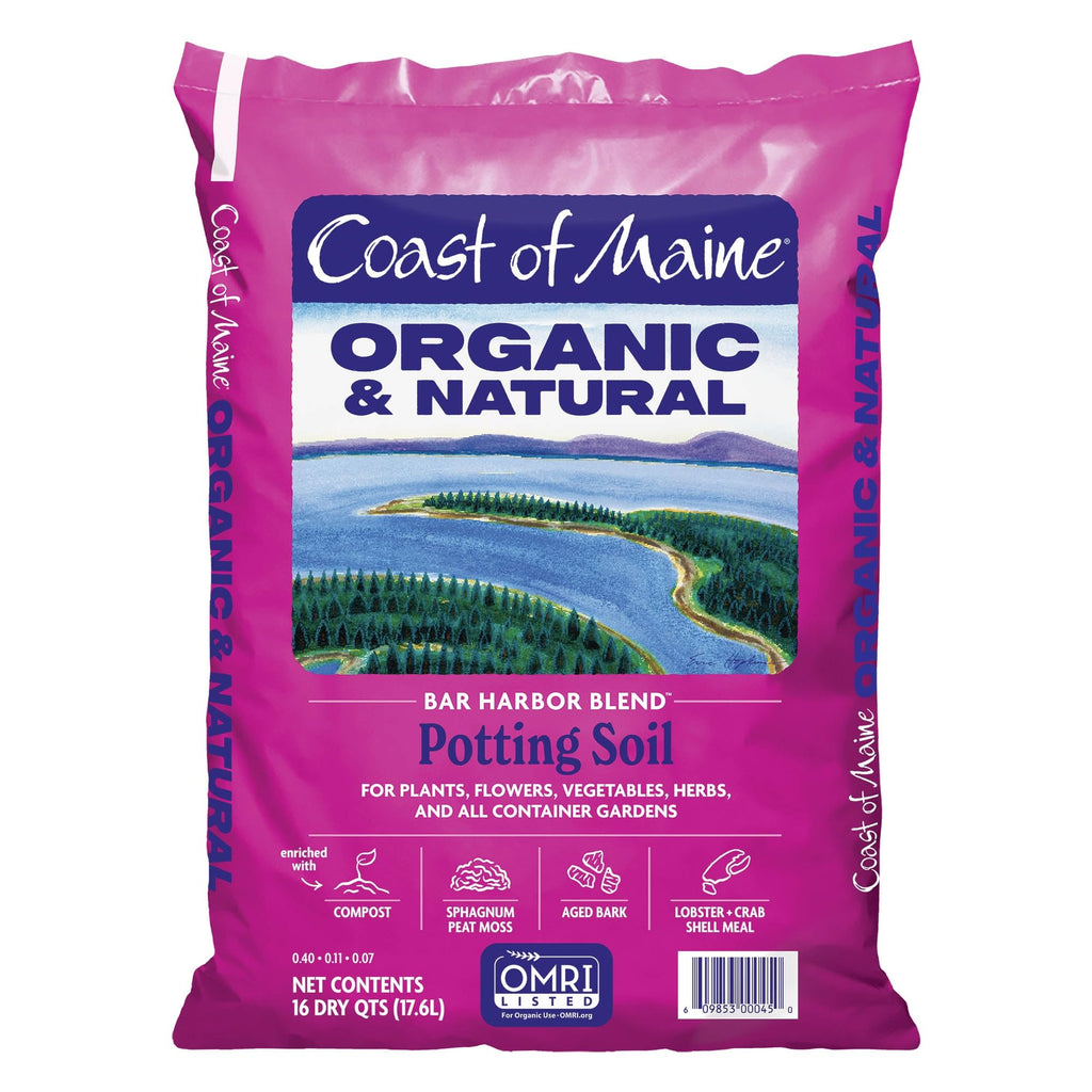Coast of Maine Organic & Natural Bar Harbor Blend Potting Soil - Organic Soil w/Perlite for Enhanced Drainage & Aeration - for Flowers, Herbs & Veggies, Floral Baskets & Container Gardening