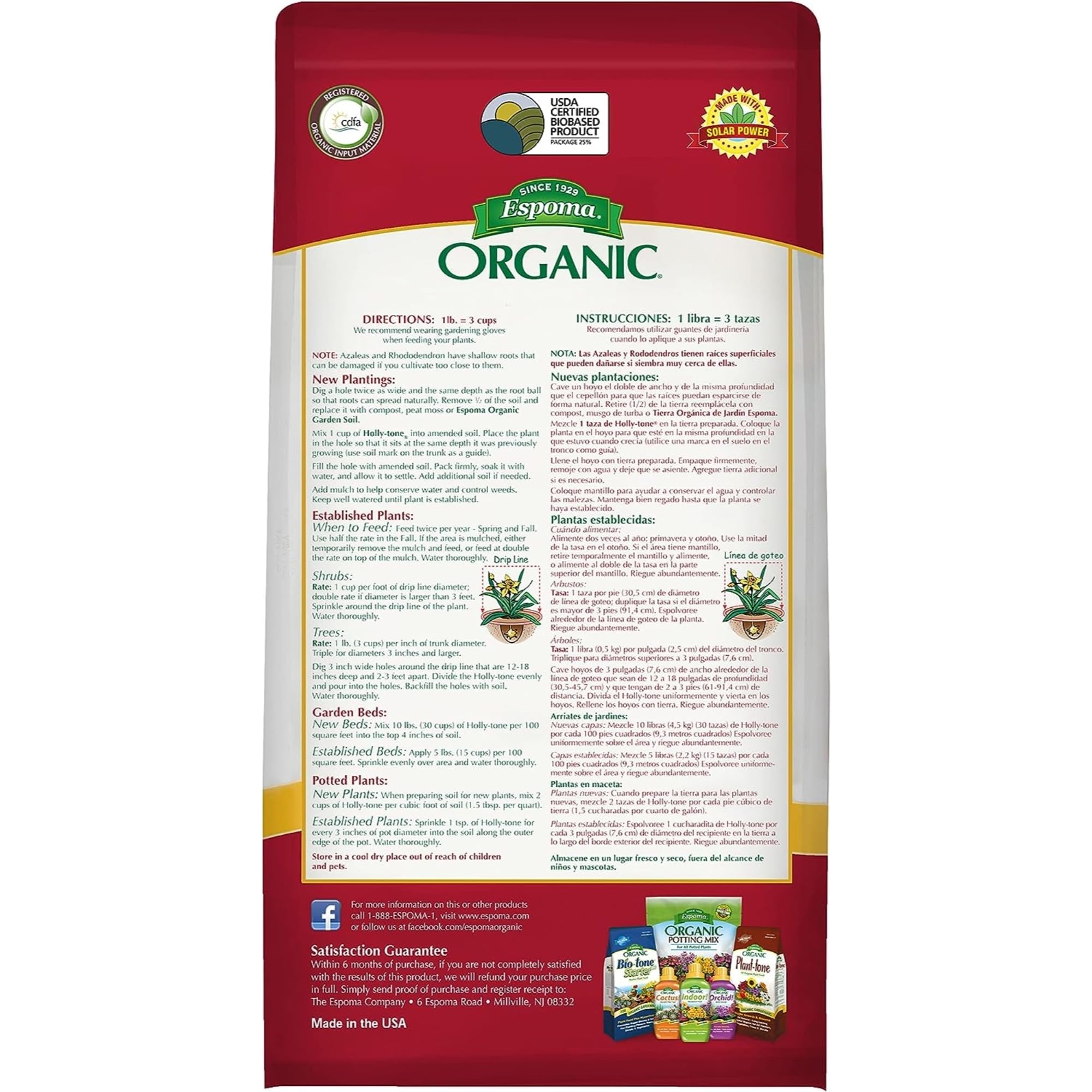 Espoma Organic Holly-Tone 4-3-4 Natural & Organic Evergreen & Azalea Plant Food; 4 lb. Bag; The Original & Best Fertilizer for All Acid Loving Plants Including Rhododendrons & Hydrangeas. Pack of 3