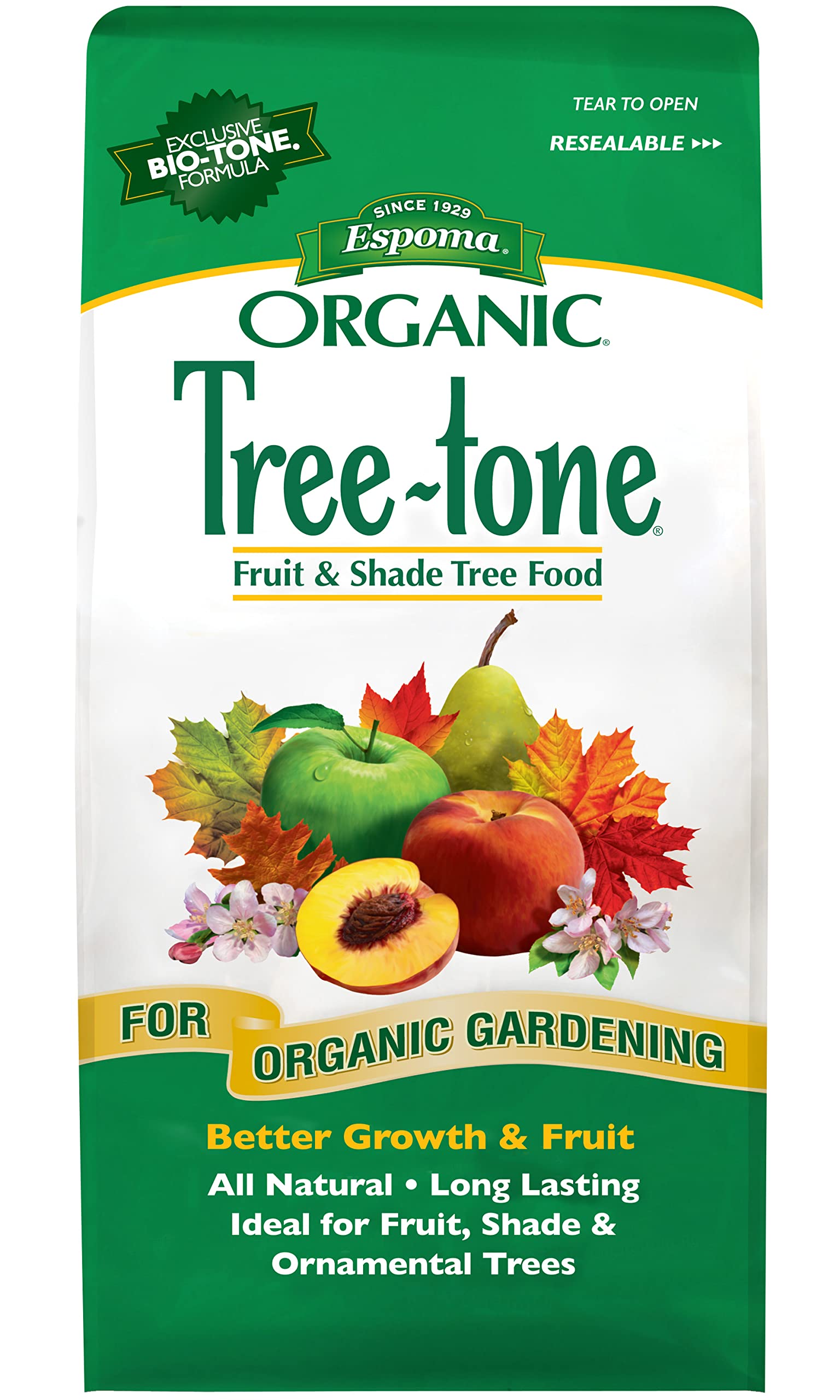 Espoma Organic Tree-Tone 6-3-2 Natural & Organic Fertilizer and Plant Food; 4 lb. Bag; Fertilizer for All Shade, Fruit, & Ornamental TreesTrees. 4 lb. Bag
