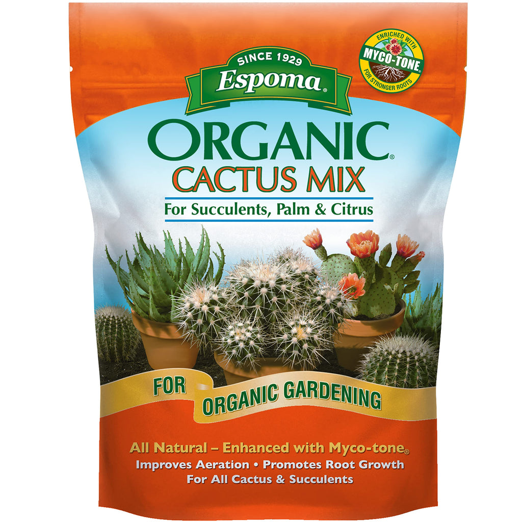 Espoma Organic Cactus Potting Soil Mix, Natural & Organic Soil for Cactus, Succulent, Palm, and Citrus grown in containers both indoors and outdoors, 4 qt, Case of 12