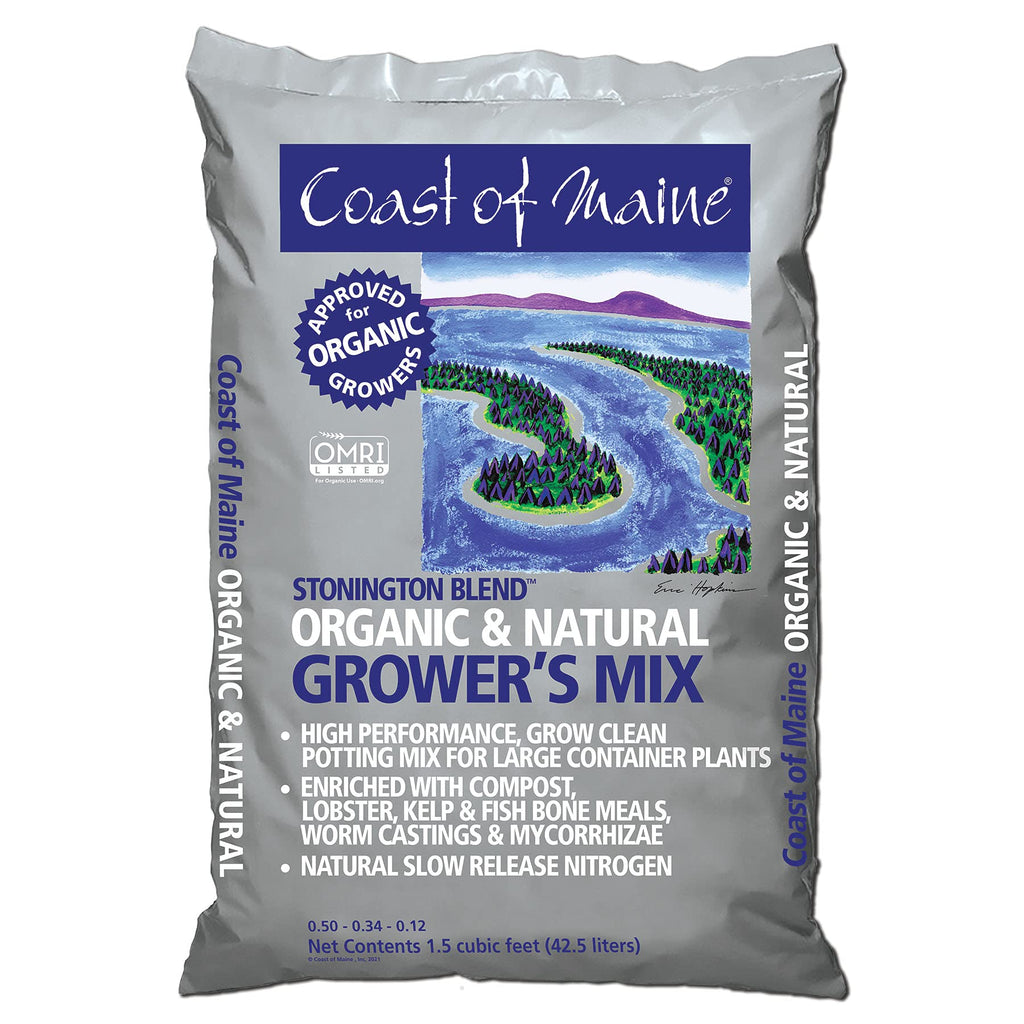 Coast of Maine Stonington Blend, 1.5 cu ft (Pack of 8) Organic and Natural Grower?s Mix for Large Container Plants