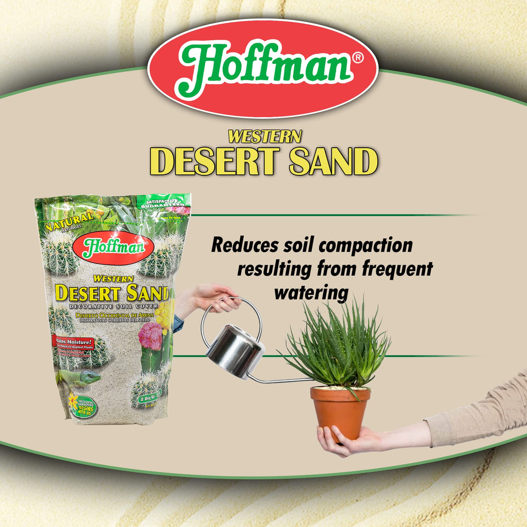 Hoffman Western Desert Sand Decorative Soil Cover for Potted or Bedded Plants, 2 Dry Quarts, 2 Pack