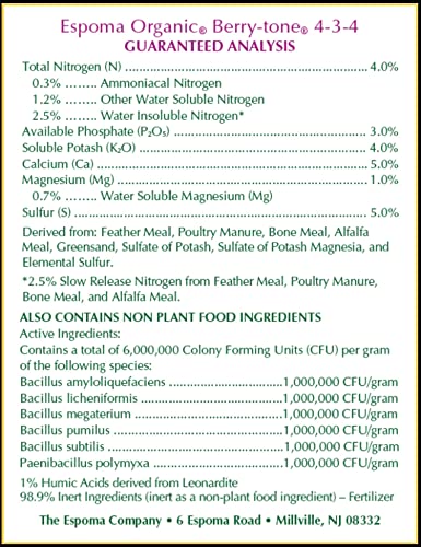 Espoma Berry Tone Plant Food, 4-3-4, 4-Lbs.