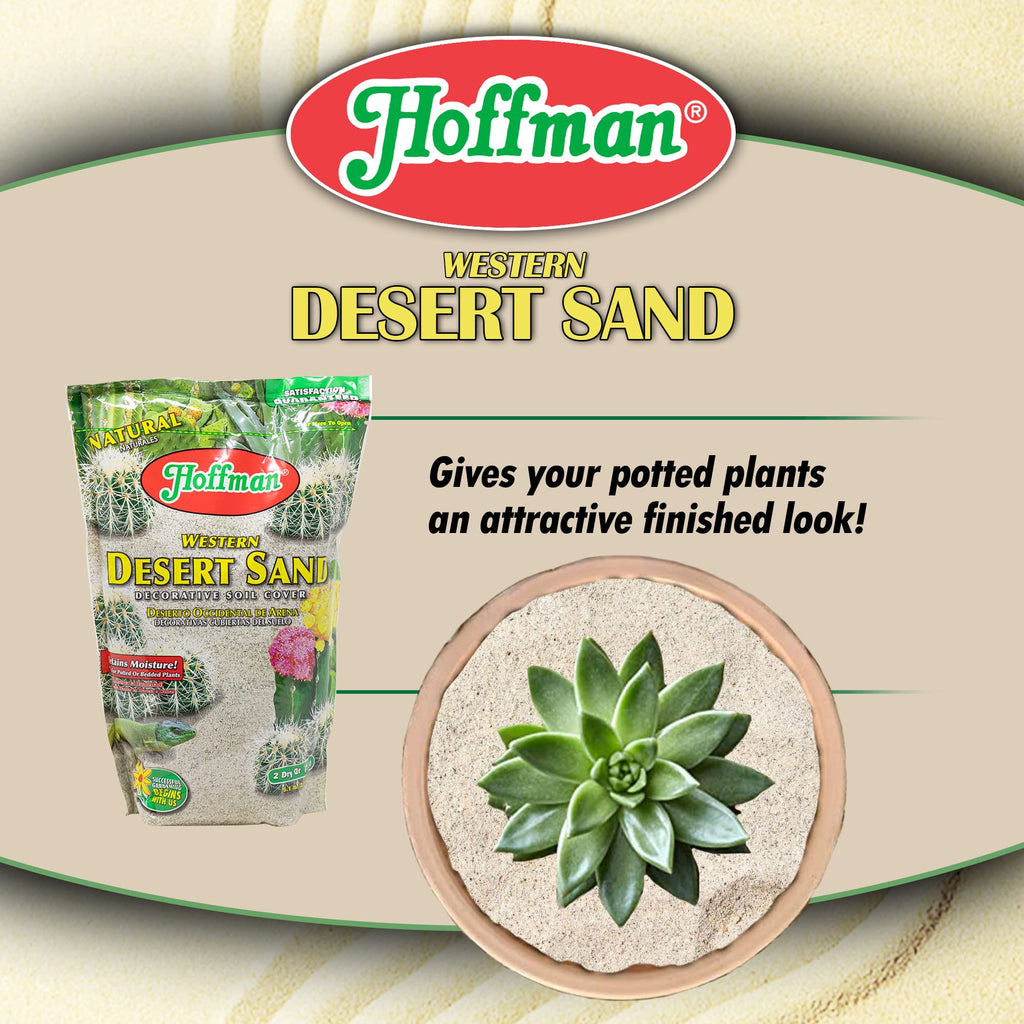 Hoffman Western Desert Sand Decorative Soil Cover for Potted or Bedded Plants, 2 Dry Quarts, 2 Pack