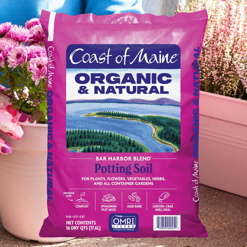 Coast of Maine Organic & Natural Bar Harbor Blend Potting Soil - Organic Soil w/Perlite for Enhanced Drainage & Aeration - for Flowers, Herbs & Veggies, Floral Baskets & Container Gardening