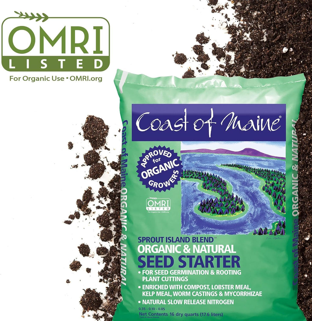 Coast of Maine, 16qt (Pack of 10) Sprout Island Blend, Organic & Natural Seed Starter for Seed Germination & Root Plant Cuttings
