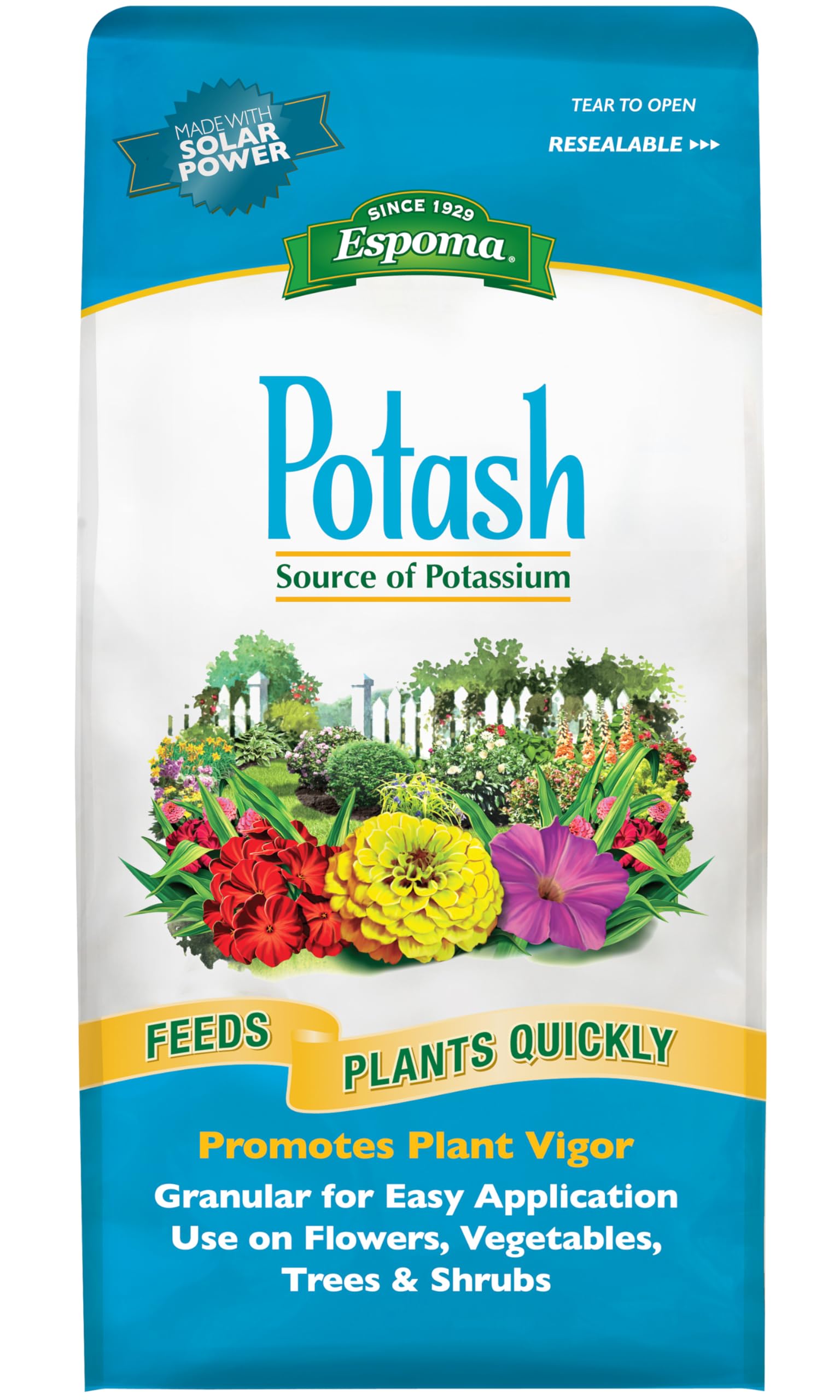 Espoma Potash 0-0-60 Potassium Fertilizer. Use for All Plants requiring Potash Supplement Including Trees, Shrubs, Vegetables and Flowers. Granular for Easy Application. 6 lb. Bag