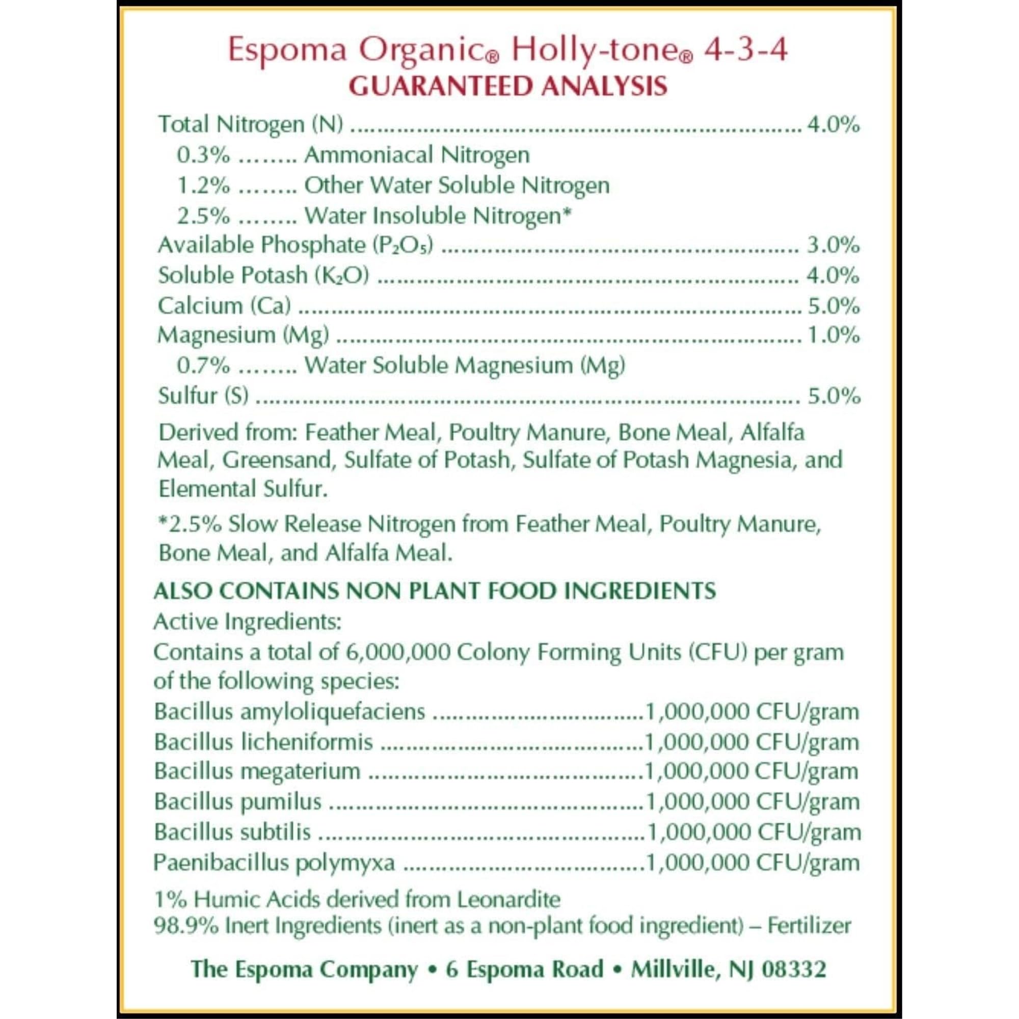 Espoma Organic Holly-Tone 4-3-4 Natural & Organic Evergreen & Azalea Plant Food; 4 lb. Bag; The Original & Best Fertilizer for All Acid Loving Plants Including Rhododendrons & Hydrangeas. Pack of 3