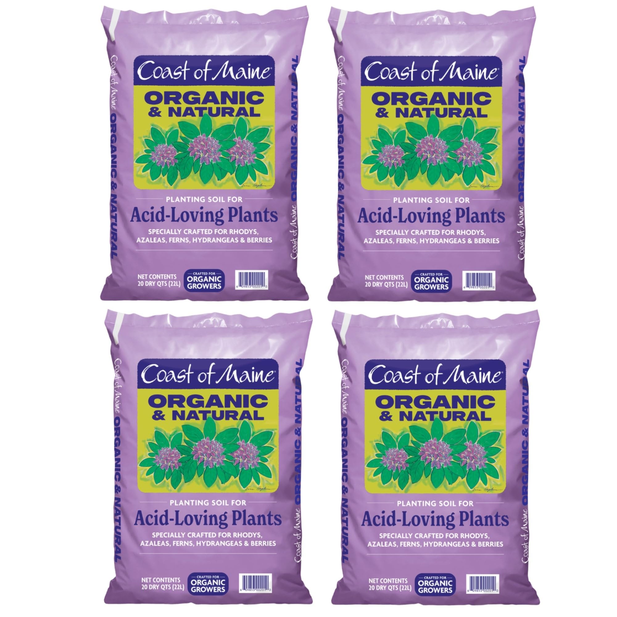 Coast of Maine Organic & Natural Planting Soil for Acid Loving Plants Azalea, Rhododendron & Berries - Premium Planting Soil w/Composted Manure, Sphagnum Peat Moss - Low pH, Enhanced Drainage