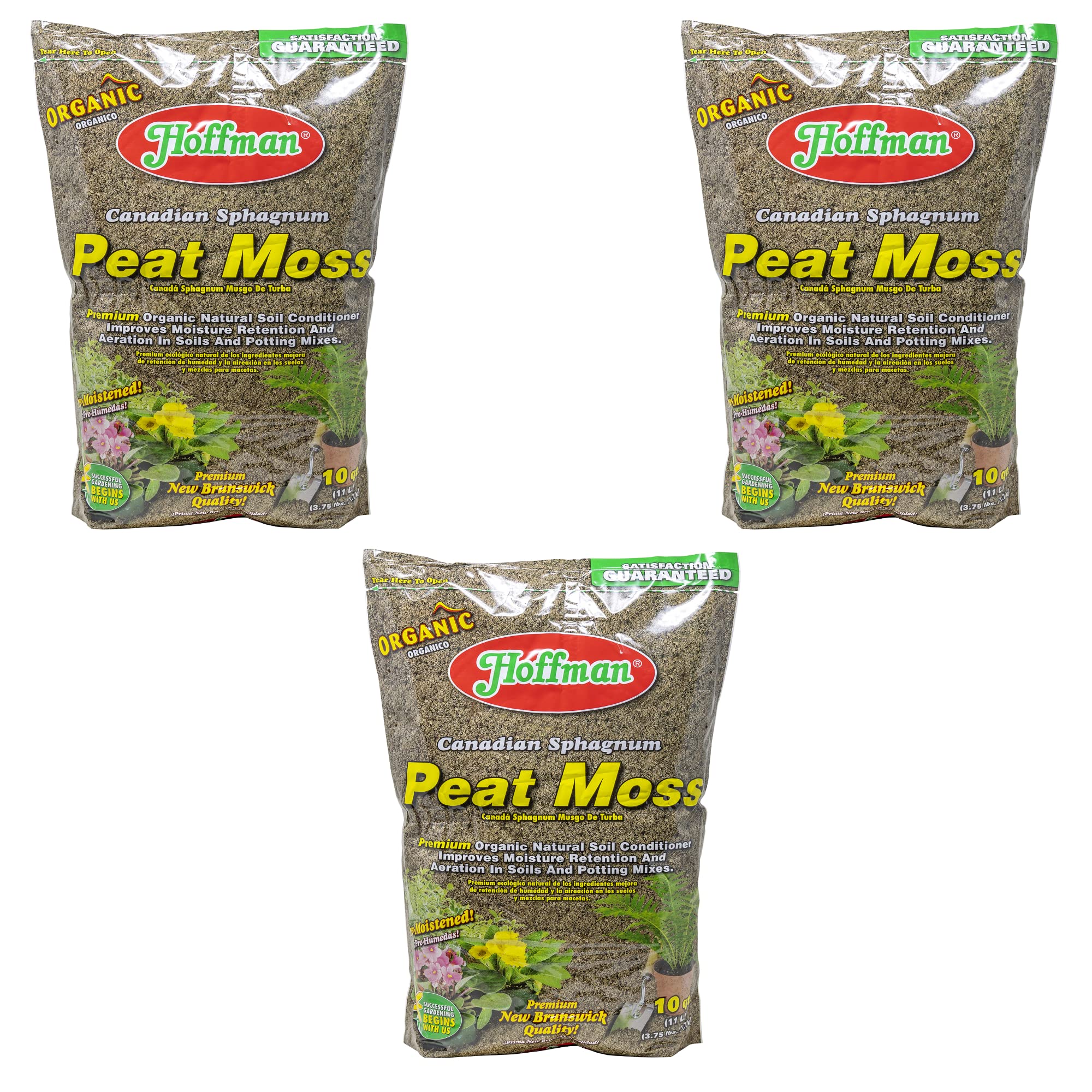 Hoffman Canadian Sphagnum Peat Moss Soil Conditioner to Improve Moisture Retention and Aeration, 10qt Bag